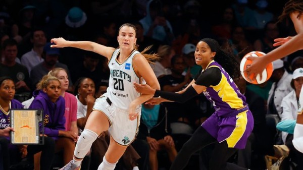Sabrina Ionescu breaks single-season three-point record | New York Liberty beat Los Angeles Sparks for eighth win in a row Sabrina Ionescu breaks single-season three-point record | New York Liberty beat Los Angeles Sparks for eighth win in a row